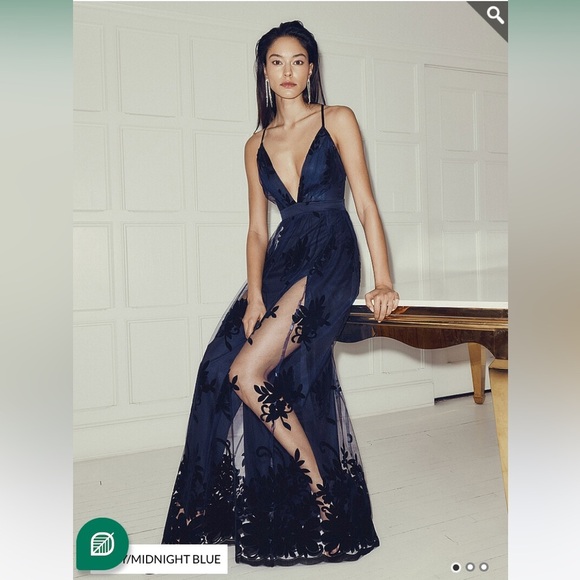 Simon’s Flocked Velvet Dress - Picture 4 of 11